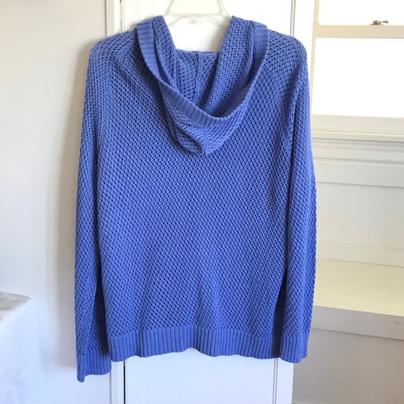DENIM & CO. Cardigan Sweater Zip Up Hoodie Knit Blue Women’s Plus Size 1X - Picture 4 of 15